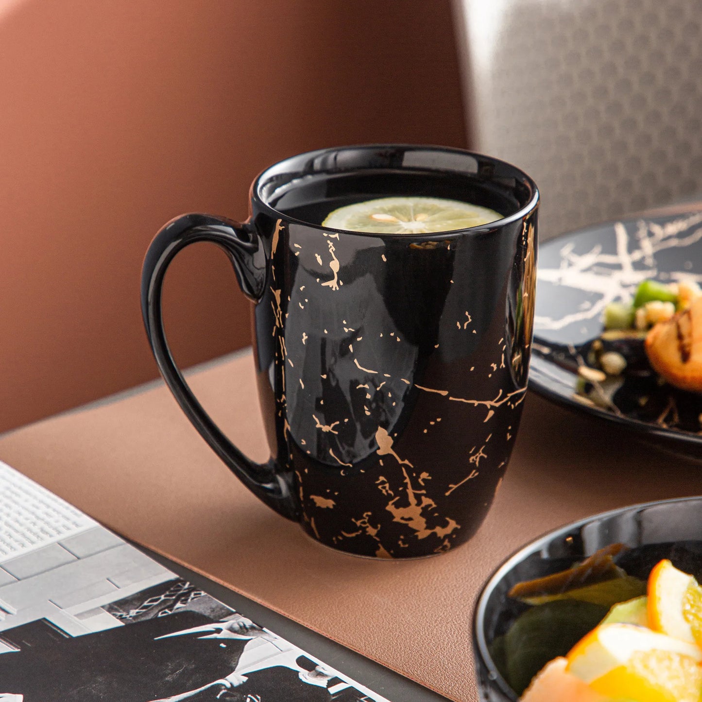 Alsterkeramik-Elegantes Porzellan-Geschirr-Set mit goldener Verzierung